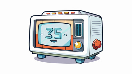Fototapete - Step 2 Baking Cookies Preheat the oven to 375 degrees. The oven emits a faint beep once it reaches the desired temperature.. Cartoon Vector