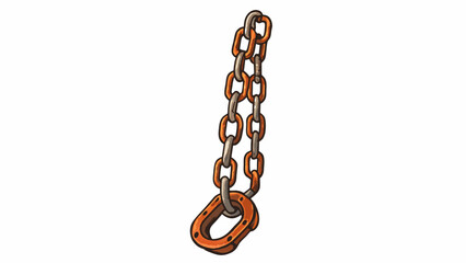Fototapete - The end was a single rusted chain that hung limply from the ceiling its links worn down and faded after years of use. Only a faint glint of metal. Cartoon Vector