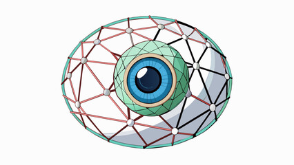 Fototapete - The eye is a complex intricate system made up of a clear glasslike structure and a dense network of vessels. It is often described as the window to. Cartoon Vector