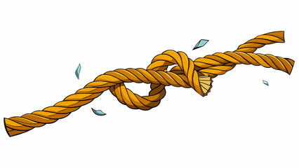 Aufkleber - The end was a frayed rope strands of fibers unraveling and falling to the ground. Its once sy form now weak and fragile no longer able to hold any. Cartoon Vector