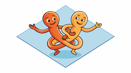 Poster - The final illustration shows two bodies intertwined with smooth skin against smooth skin moving together in a passionate and intense dance. There is a. Cartoon Vector