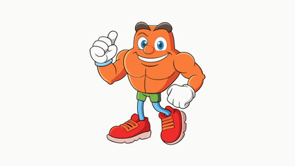 Poster - The fifth foot is athletic and strong with defined muscles and a high arch. The toes are perfectly aligned and the nails neatly trimmed. There is a on. Cartoon Vector