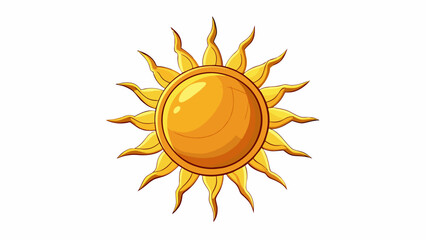 Poster - The Golden Sun This name symbolizes the warm bright orb in the sky that brings light and life to the earth. It is a round glowing object with fiery. Cartoon Vector