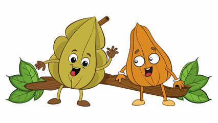 Fototapete - The gentle rustle of leaves in the wind creating a soft and soothing melody as they brush against each other and the rough bark of nearby trees.. Cartoon Vector