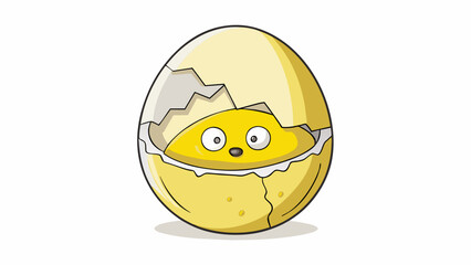 Canvas Print - The lesson is like an egg with a hard outer shell and a fragile interior. As you crack open the egg you discover its contents a yolk and egg white. Cartoon Vector