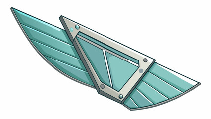 Fototapete - The metallic wing was made up of sleek angular panels with multiple hinges and joints that allowed it to bend and flex in different directions. Its. Cartoon Vector