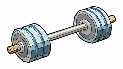 Aufkleber - The metal dumbbell I lifted at the gym felt heavy and dense. Its weight was evenly distributed making it challenging to hold for an extended period.. Cartoon Vector