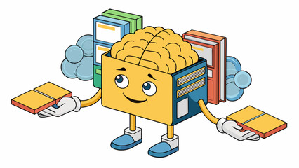 Fototapete - The mind can also be likened to a computer with endless files and programs that store our memories beliefs and learned behaviors. We can access and. Cartoon Vector