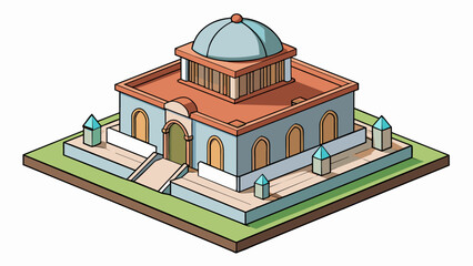 Fototapete - A architectural model is a miniature version of a building constructed with accuracy and attention to detail. It may be made out of materials such as. Cartoon Vector