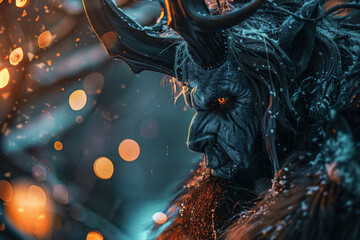 Wall Mural - generated with ai picture of angry mad devil monster