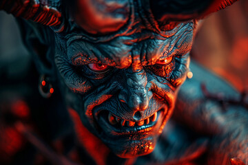 Wall Mural - Generated with AI picture of angry mad devil monster