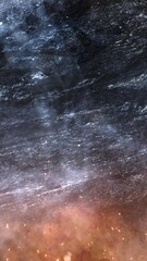 Wall Mural - Vertical Rock Wall of Smoke and Mystery 4K Loop features a rock wall with smoke rising and an orange glow and sparks below in a vertical ratio loop.