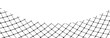 © gala - Illustration of a black fishing or football net.Checkered wavy background in doodle style.