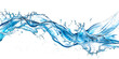 © Mehdi - Blue water spinning with small bubbles, flowing in the shape of a wave on a transparent PNG background - Generative AI