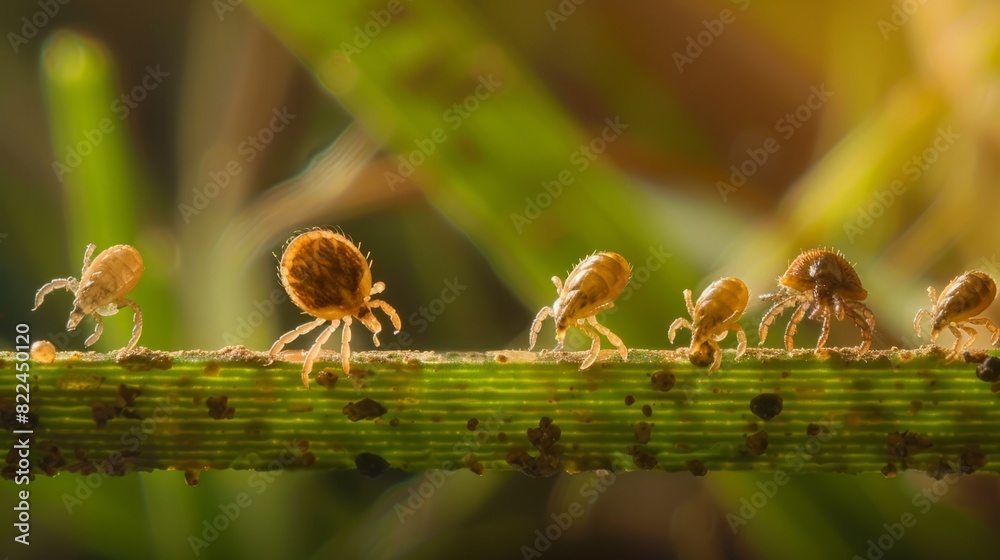 Stock-Illustration „different stages of the life of ticks, from larvae ...