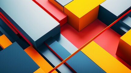 Poster - A minimalist geometric design with clean lines and contrasting colors.