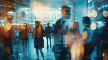 Wall Mural - Blurred Shot of Business People Enjoying Party in Office