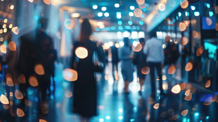 Wall Mural - Blurred Shot of Business People Enjoying Party in Office