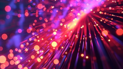 Canvas Print - futuristic background. Fiber optic light lines, speed lines, data transmission, high-speed internet