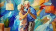 © Tanakorn - Painting of a older man and woman dancing