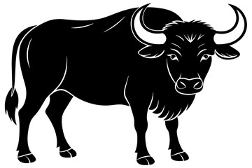 Canvas Print - buffalo vector silhouette illustration