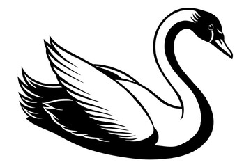 Wall Mural - swan vector silhouette illustration