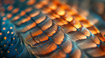 Close-up of a peacock feather. macro background wallpapers.