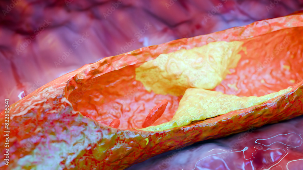 Cholesterrol or Atherosclerotic Plaque in blood vessels, Blocked vessel ...