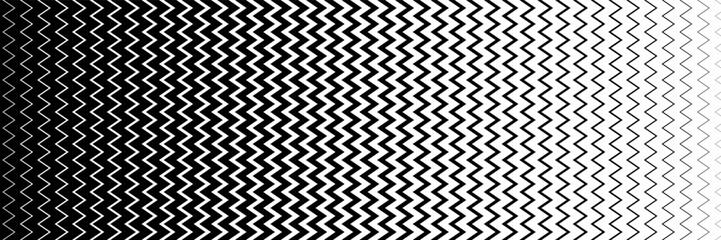 Poster - horizontal halftone of black zigzag design for pattern and background.