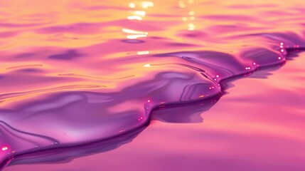 Wall Mural -  A tight shot of a water surface, with light mirrored on its surface Water and reflection in the foreground; light reflection on the water's face