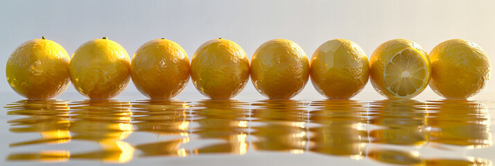 Wall Mural - Abstract Composition of Colorful Spheres in Water, Vibrant Reflections and Textures, Creative Macro Photography