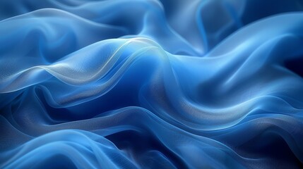 Wall Mural - Abstract dark blue gradient wave on black background, blurry grainy light wave noise texture backdrop, copy space
