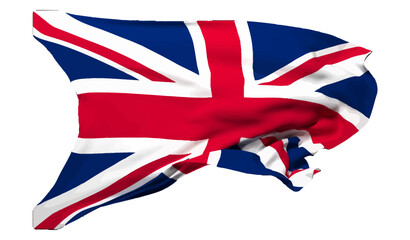 Wall Mural - The flag of United Kingdom waving vector 3d illustration