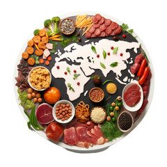 One Delicious Food Around The World Isolated on transparent background, png, cut out.