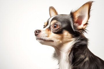 Wall Mural - Chihuahua in studio setting against white backdrop, showcasing their playful and charming personalities in professional photoshoot.