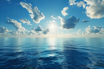 Poster - Sunlight breaking through clouds over ocean