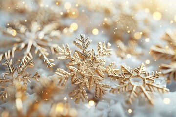 Poster - Snowflake on snow ground