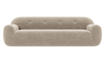 Wall Mural - Modern and luxury beige velvet sofa isolated on white background. Furniture Collection. 