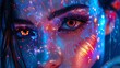 © soysuwan123 - A woman's face is covered in glitter and neon colors