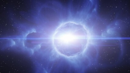 Wall Mural - Space fantasy background with a galaxy and a star in the center.