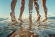 © Dzmitry - Three Friends Splashing in Shallow Ocean Water on a Sunny Day