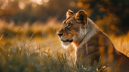 lioness in the grass