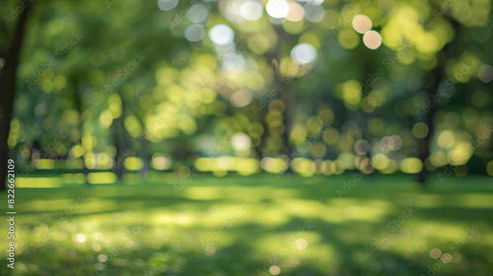 Blurred background of lush green park in summer. Abstract nature ...