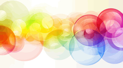 Poster - Bright multicolored abstract background with overlapping transparent circles creating a beautiful rainbow effect