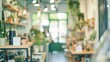 © atipong - Blurred Hobby Shop Background, Soft Green defocused business interior, Natural Serenity concept
