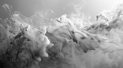 Wall Mural - Black and white smoke background