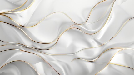 Wall Mural - Abstract luxury golden curve lines element on white color background. Generated AI image