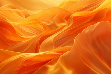 Wall Mural - : An abstract landscape of varying orange tones, with flowing, organic shapes that resemble a desert sunset.