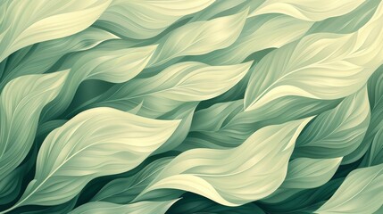 sage green leaves pattern background backdrop, simply line art style