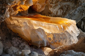 Aufkleber - An exquisite crystal formation inside a cave, beautifully illuminated and detailed